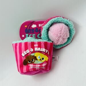 Bark Box S Beg & Hairy's Ice Cream Plush Dog Toy Crinkle Squeakers Treat Trap